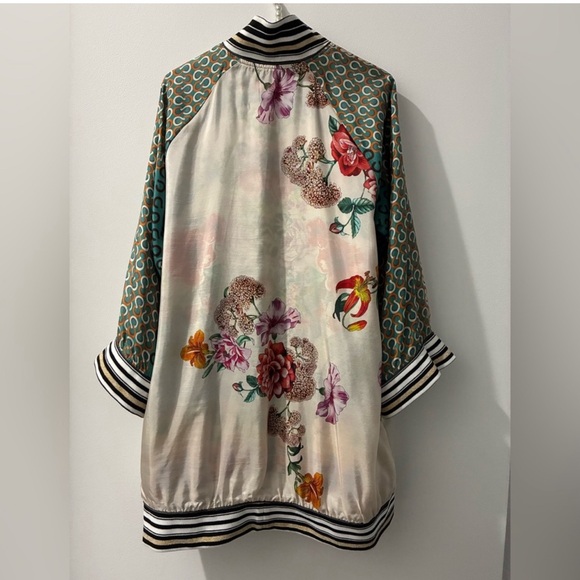 Johnny Was Reversible Silk Bomber Jacket - Picture 7 of 10